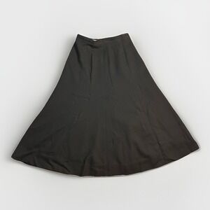 100% Wool Size 6-8 Fully Lined Black A-Line Skirt-1980/90s Import Image